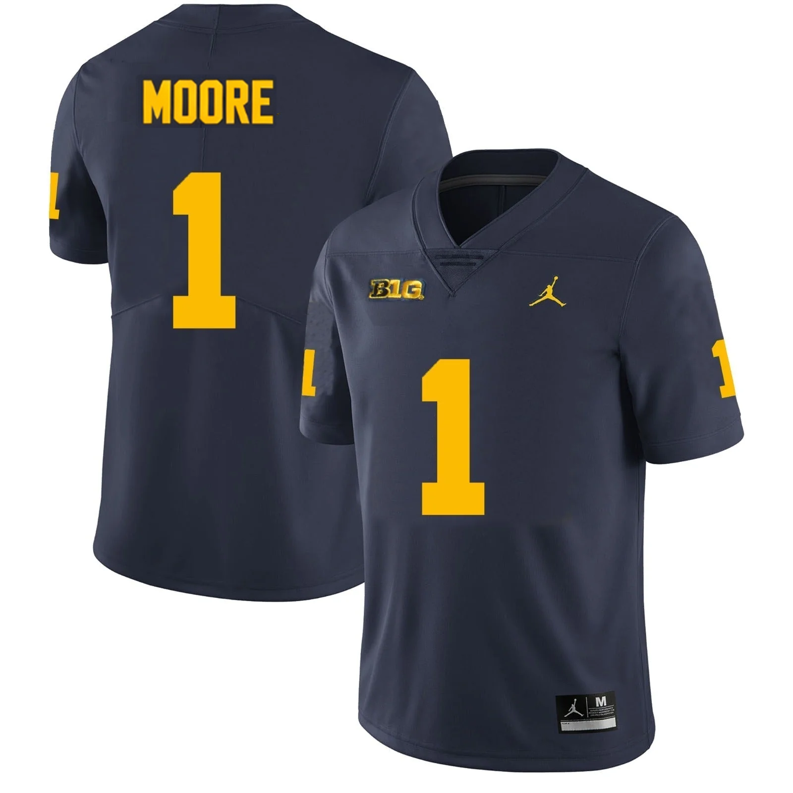 Men's #1 Rod Moore Michigan Wolverines College Football Jersey - Image 2