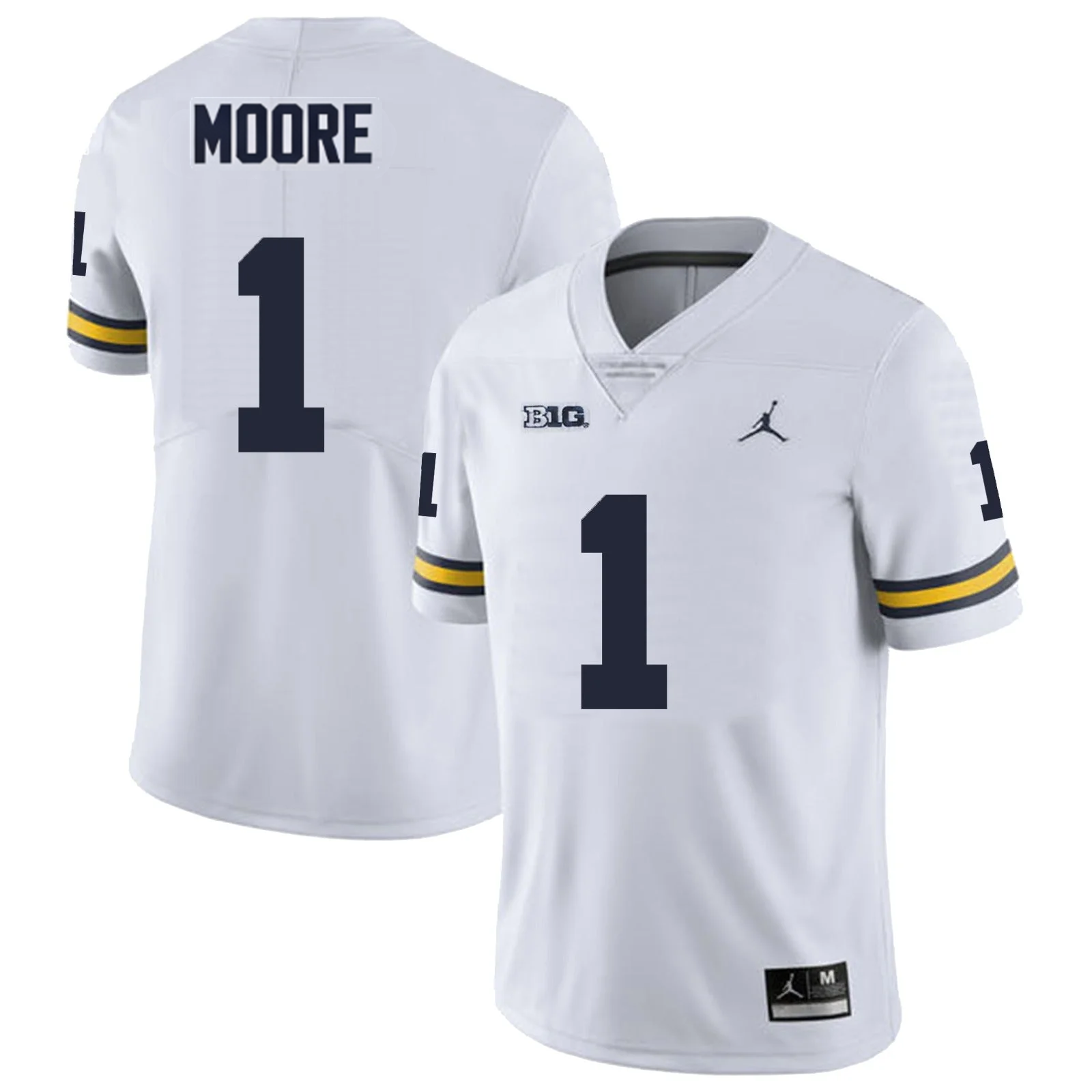 Men's #1 Rod Moore Michigan Wolverines College Football Jersey - Image 3